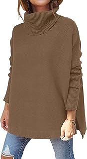vbcdwa Women's Jumpers Batwing Long Sleeve Pullover Oversized Turtleneck Sweater Knitwear