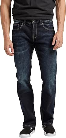 Silver Jeans Co. Men's Allan Slim Fit Straight Leg Jeans at Amazon Men ...