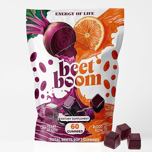 Gomitas de raíz de naranja y remolacha Potenciador de óxido nítrico para energía y circulación Remolacha masticable con naranja Suplemento de