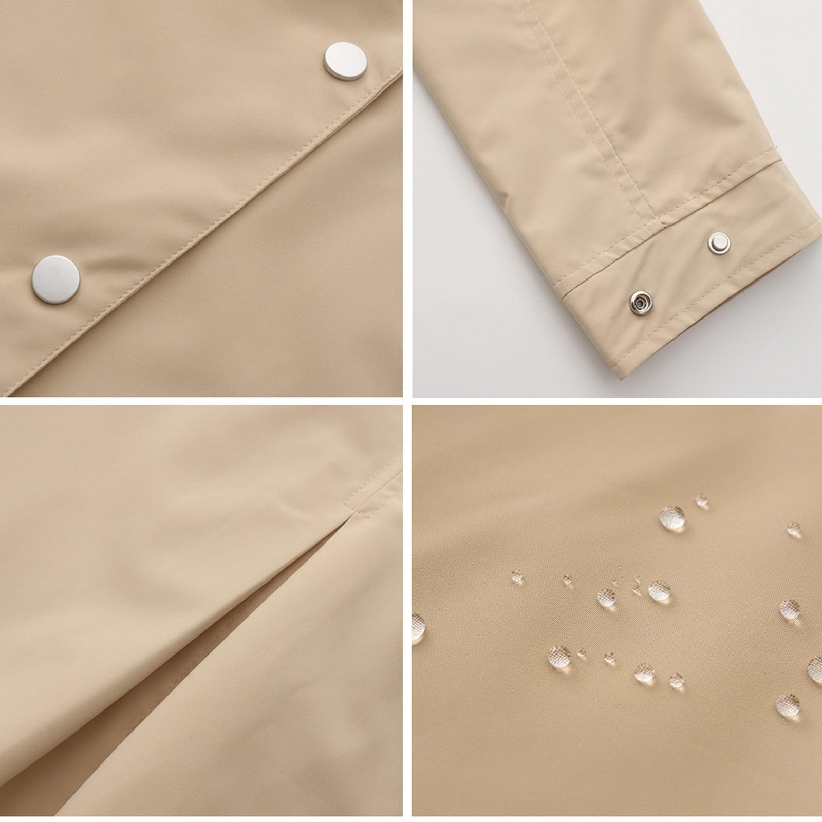 Generisch Chaqueta de verano para mujer, elegante, chubasquero, fina, impermeable, chaqueta para mujer, con cinturón, trinchera, chaqueta de primavera, monocolor, chaqueta de ocio, chaqueta ligera