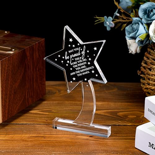 Miniatura 4 de Bucherry 10 piezas de premios de agradecimiento a los empleados para compañeros de trabajo acrílico trofeo de agradecimiento May You Be Proud of The