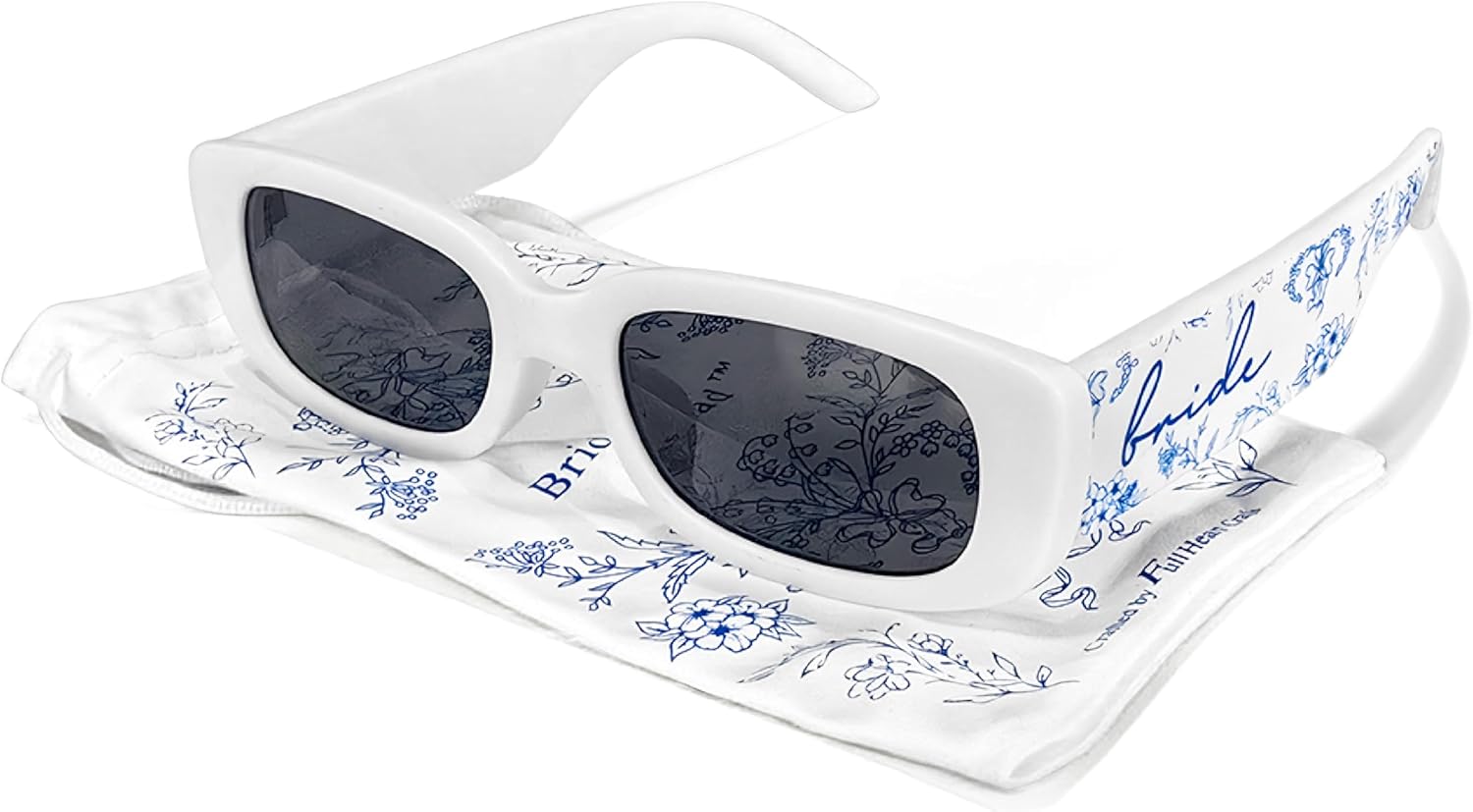 LADY&HOME Bride Sunglasses,Something Blue Gift,Bachelorette Party Decoration,Bridesmaid Favor Bridal Shower Accessory,Bride To Be Gift(White) - Image 6