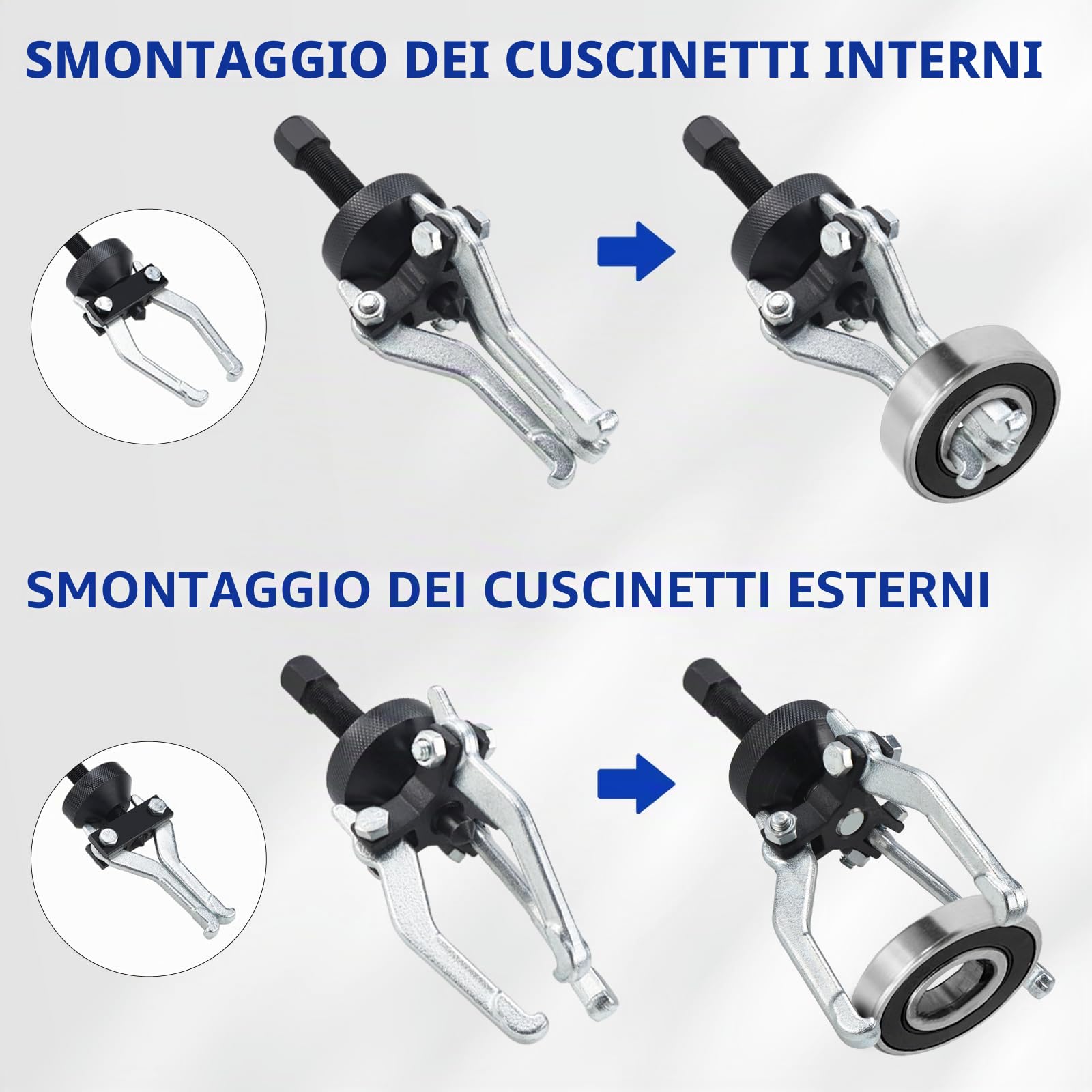 BOOMSTART 17pcs Slide Hammer Set Dent Puller Set Cuscinetto Slide Hammer Puller Set con 2/3 Jaw Puller Interno Esterno