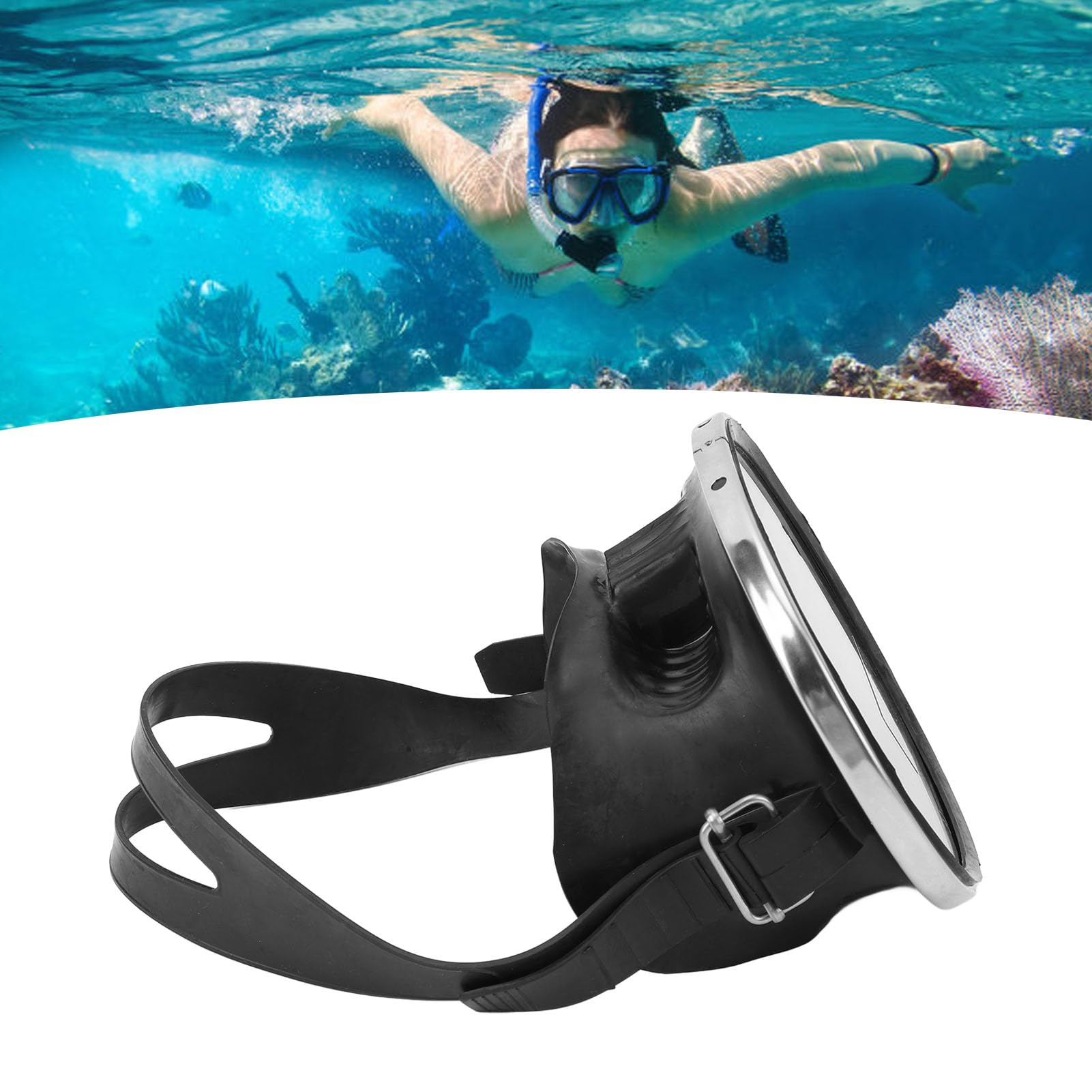Hochauflösende Taucherbrille mit Gehärtetem Glas Zum Schwimmen für Erwachsene, Antibeschlaggläser mit Großem Sichtfeld