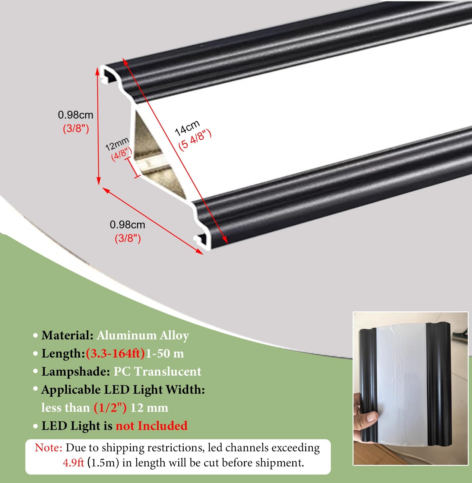 Profili per Strisce LED Canale di Illuminazione a LED per Cornici a Corona per Bordo Parete/Soffitto, Profilo in Alluminio Flessibile per Illuminazione Indiretta per Ambienti(2.6m/8.5ft)