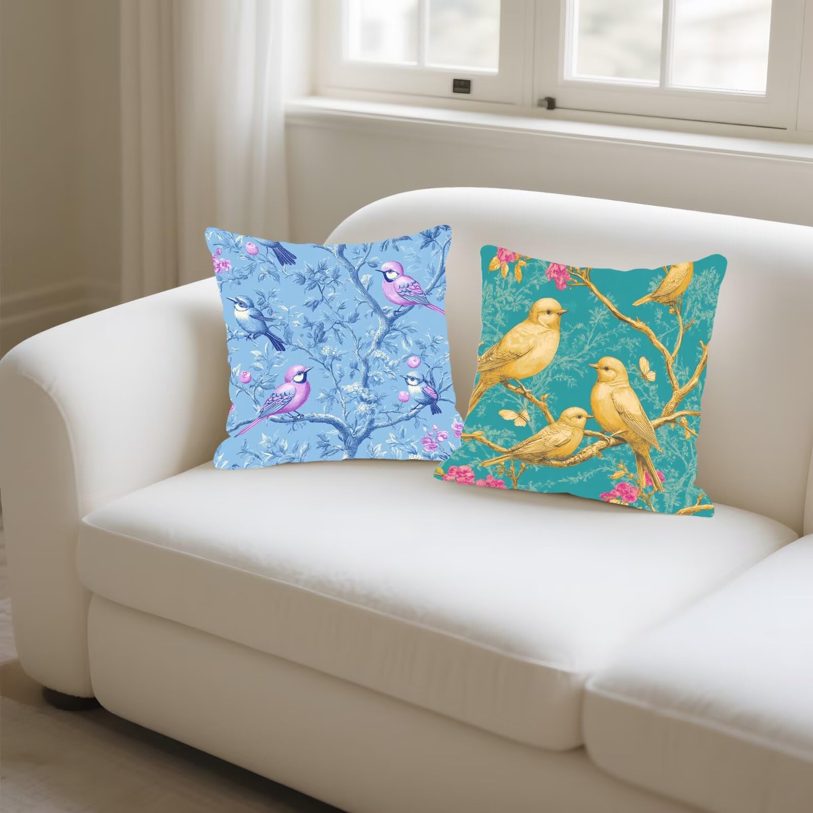 Cojines Sofa Fundas Cojines 65x65cm SúPer Suave Cojin Planta Sencillez Juego de 4, Fundas Almohada Impermeable Exterior, Interior Y Exterior Cojin Decorativos, JardíN SalóN Regalos NavideñOs P-487