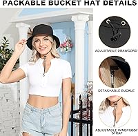 Vista 6 de Sombrero de pescador impermeable plegable para mujer, sombrero de sol con protección UV para hombre