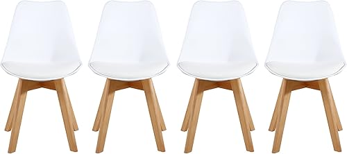 Miniatura 9 de NOBPEINT Sillas de comedor de mediados de siglo, juego de 4 (blanco) Juego de 4 unidades de color blanco.,Negro juego de 2,negro, (Black Set of