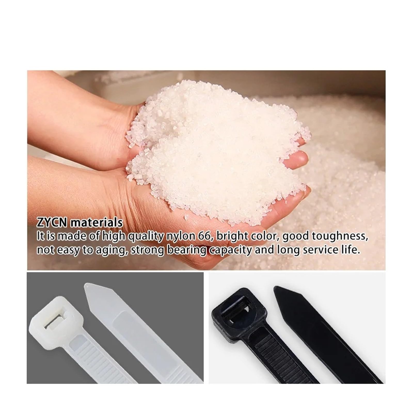 Bridas de nailon de plástico con cierre automático, correas de sujeción ajustables, for el hogar, la oficina, el jardín, etc.(Grey,1000Pcs)