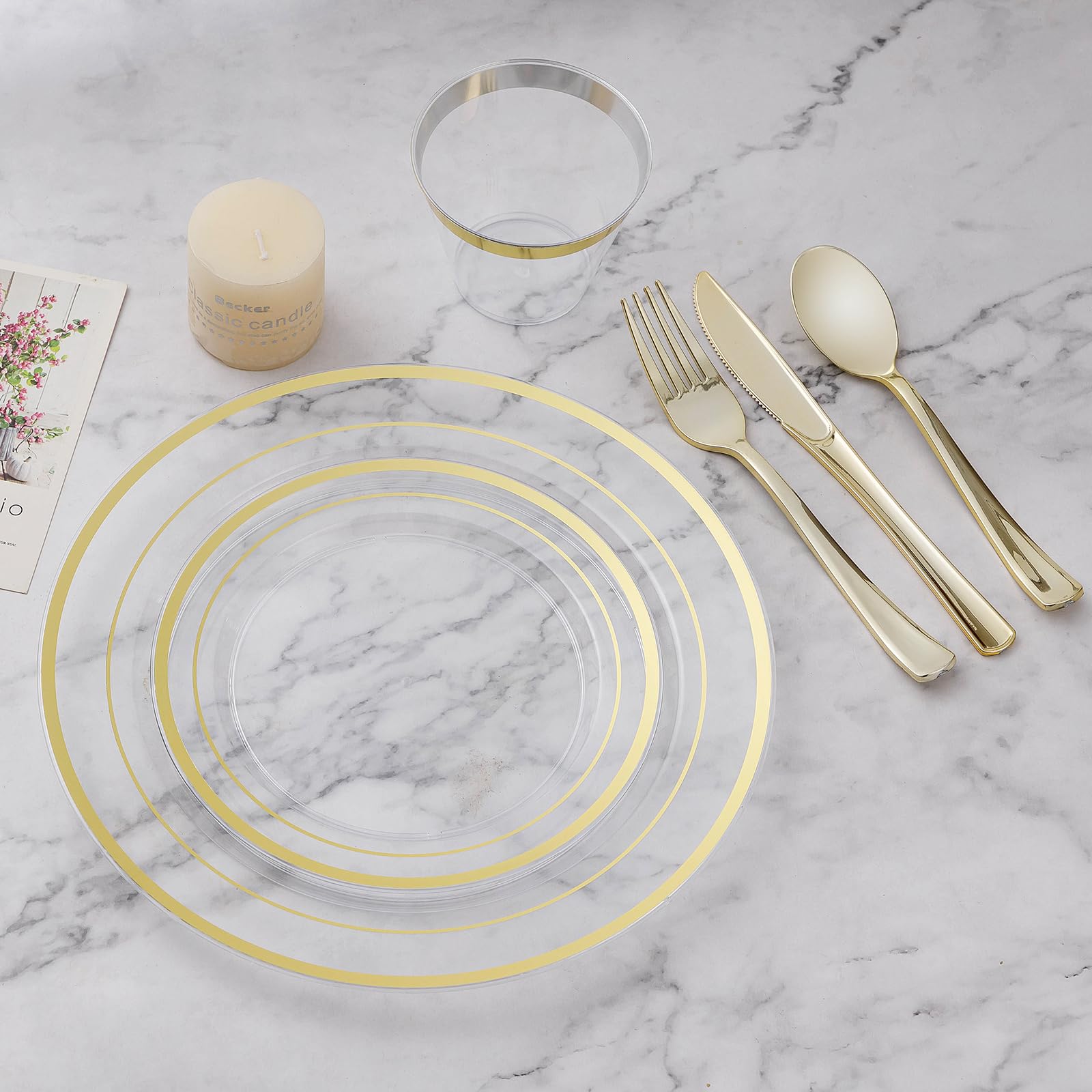 Gold Dinnerware Set for 100 Guests - 600 Piece -9 Gold Dinnerware Set for 100 Guests - 600 Piece -9