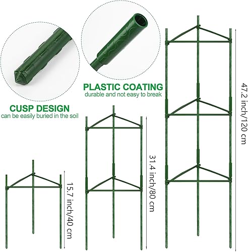 Miniatura 3 de Hahood Paquete de 6 jaulas de tomate para plantas de hasta 48 pulgadas, jaulas montadas para plantas de huerto, estacas de soporte enrejado con