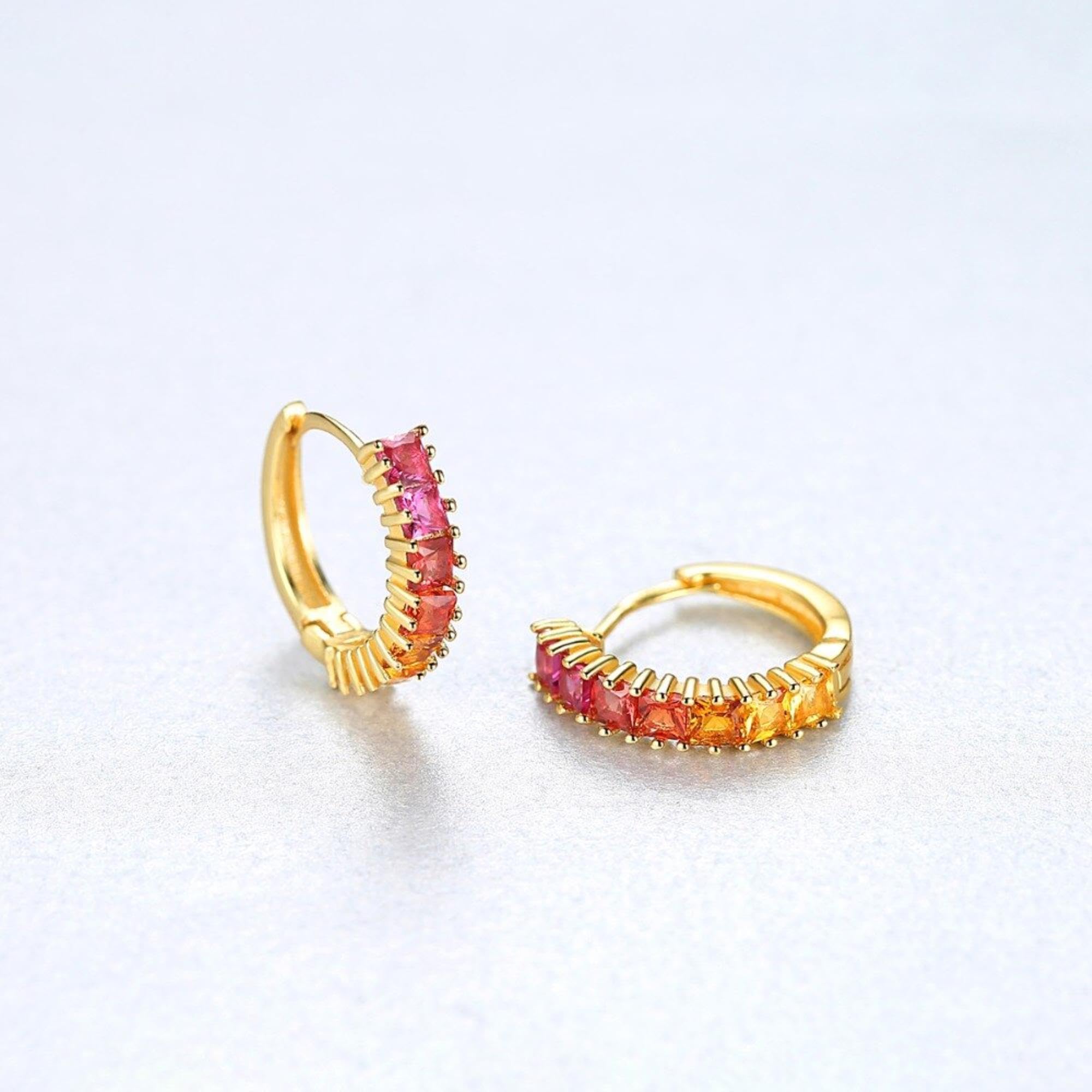 Bonitos Pendientes De Aro De Plata De Ley 925 Con Topacio Rojo Para Mujer, Regalo De Navidad Rosa Para Boda A La Moda