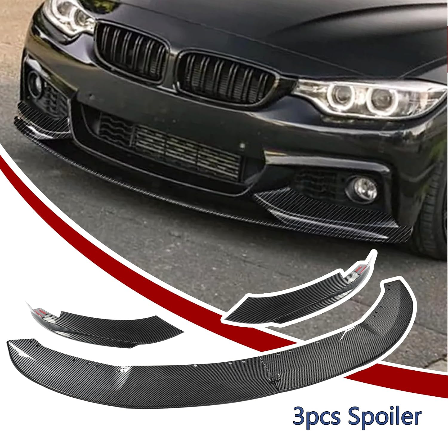 Front Lip Compatible with BMW 4-Series F32 F33 F36 2014-2020 Carbon Fiber Printing
