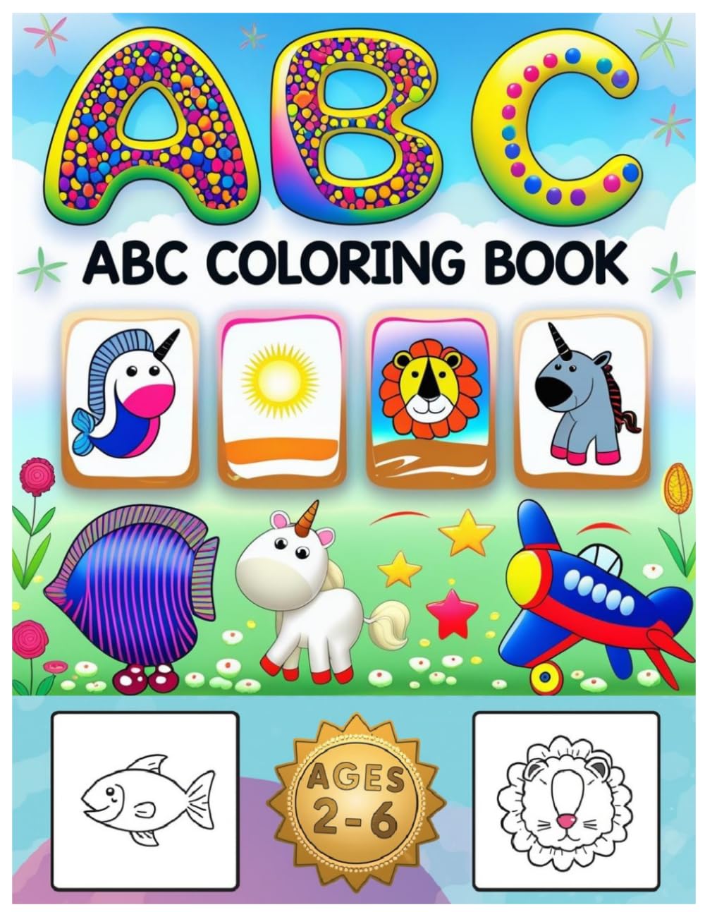 ABC Coloring Book for Kids Ages 2-6: Learn the Alphabet A to Z with Fun Pictures for Toddlers and Preschoolers