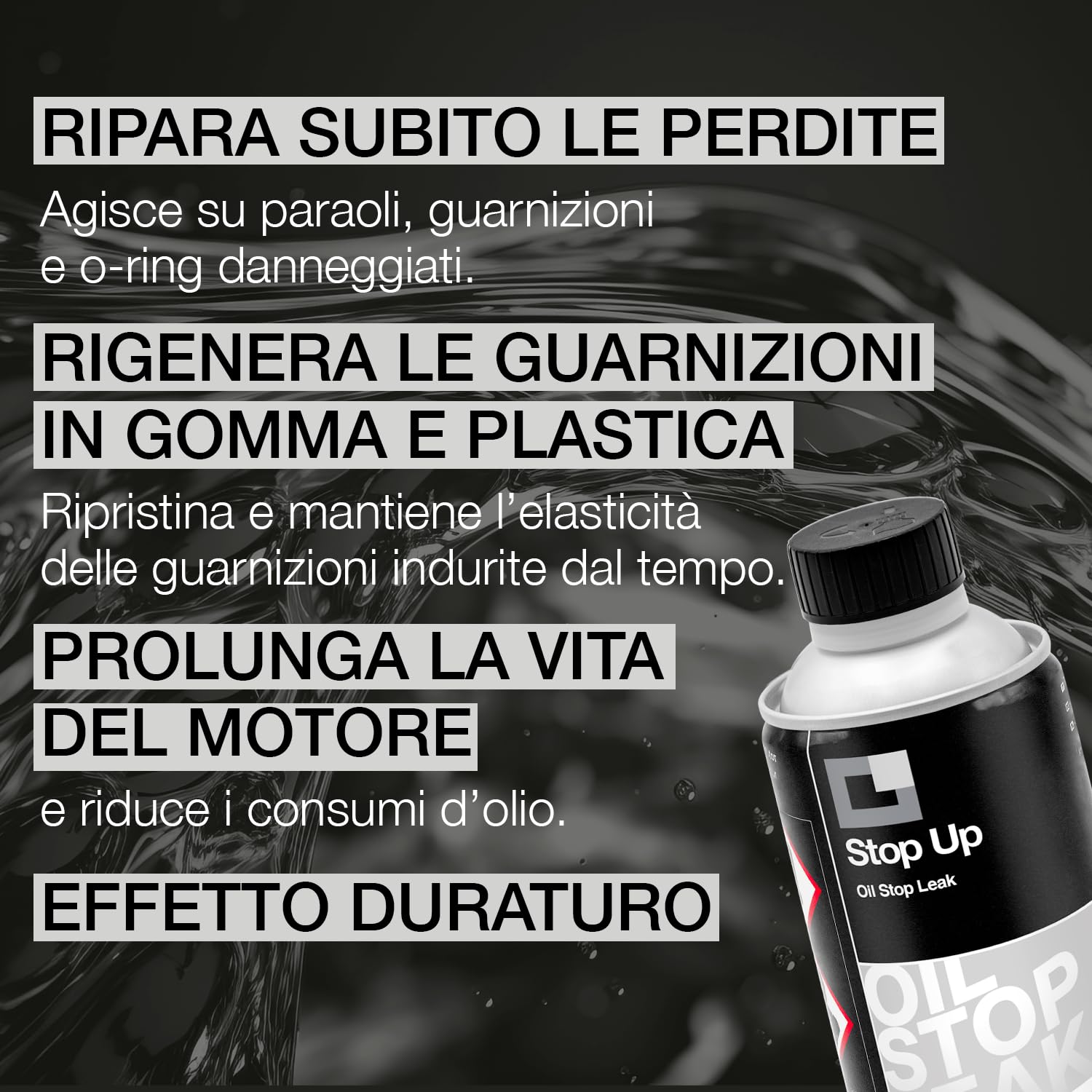 ERRECOM Stop Up, Turafalle per Risolvere Le Perdite di Olio dalle Parti del Motore degli Autoveicoli, Flacone da 250 ml