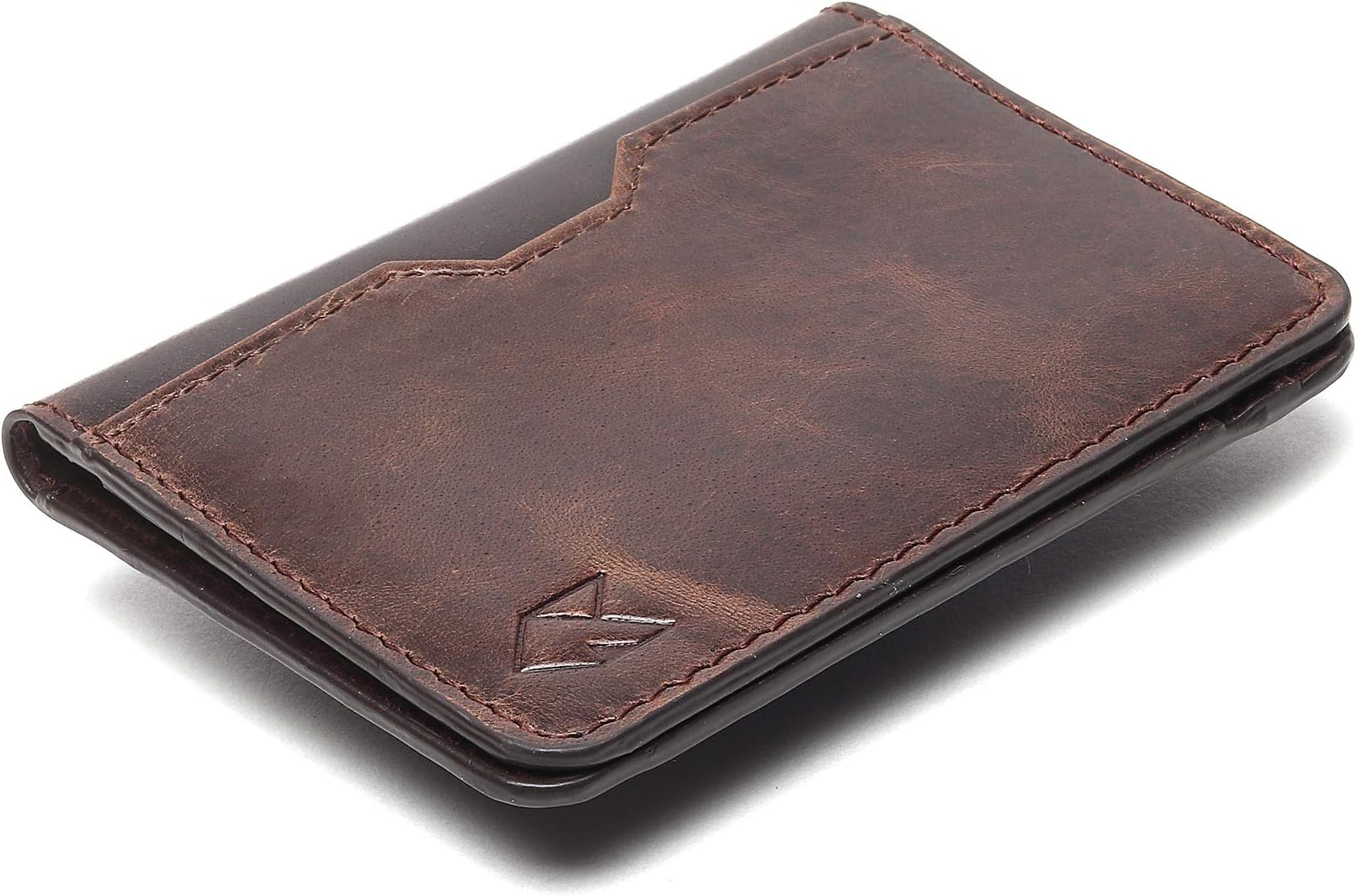 FOXHACKLE Leather Credit Card Holder for Men and Women, Slim Minimalist RFID Wallet, Thin Front Pocket Card Case., Brown Forest (Coca-Cola), Minimalist