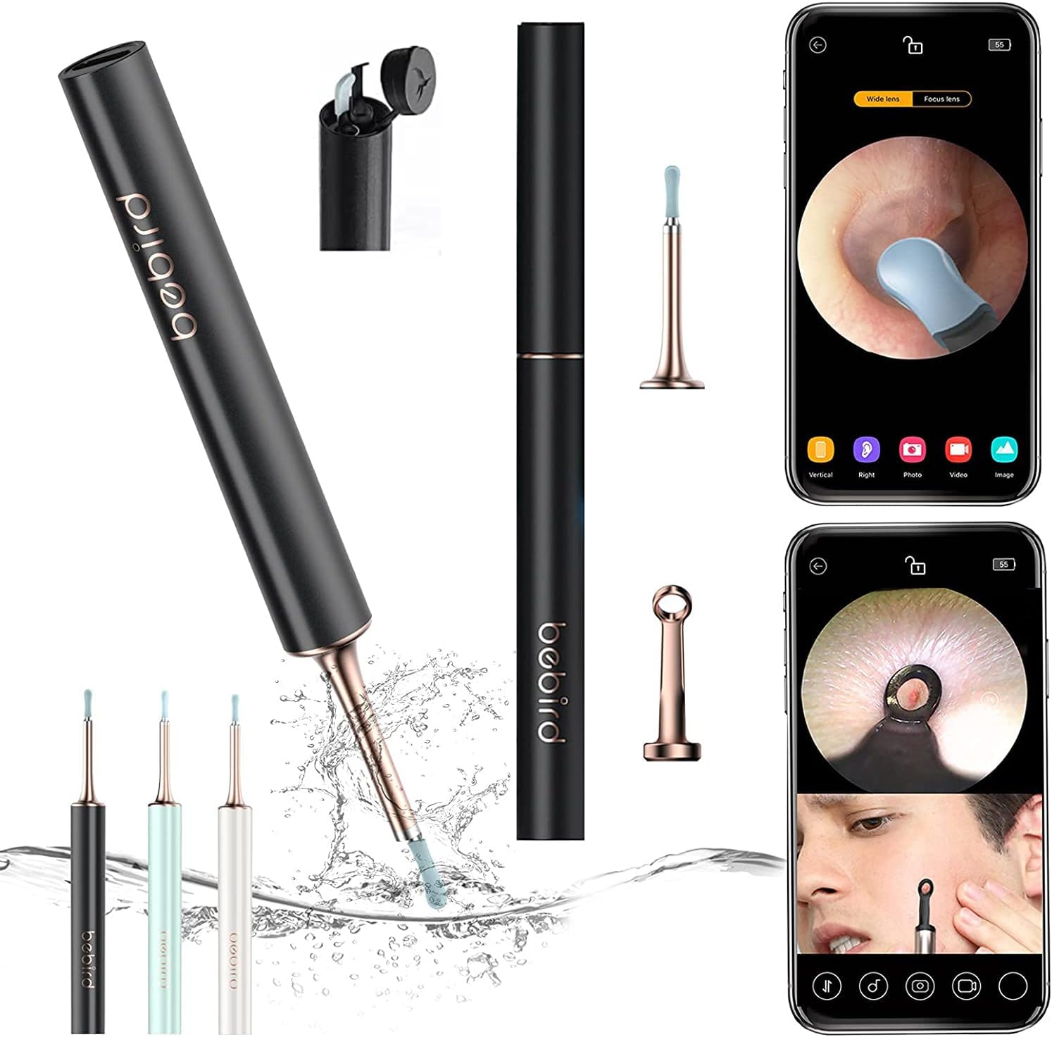 BEBIRD® T15 Ear Wax Removal Tool, Ear Cleaner with Camera, Squeeze Acne