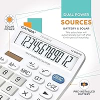 Vista 4 de Calculadora de escritorio comercial de alta calidad de 12 dígitos con gran pantalla LCD de 5 pulgadas, botones gigantes de buena respuesta, batería