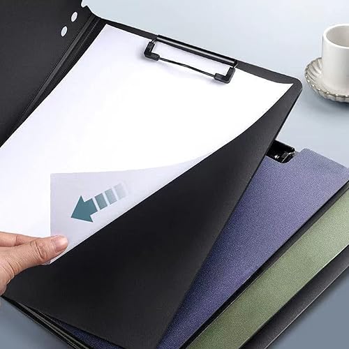 Miniatura 5 de Carpeta plegable con portapapeles, portapapeles plegables con soporte para bolígrafo y cubierta, tablero de clip tamaño carta estándar A4, 12.5 x