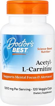 Doctors Best, Acetyl-L-Carnitine, 120 Veggie Capsules 500 mg per capsule