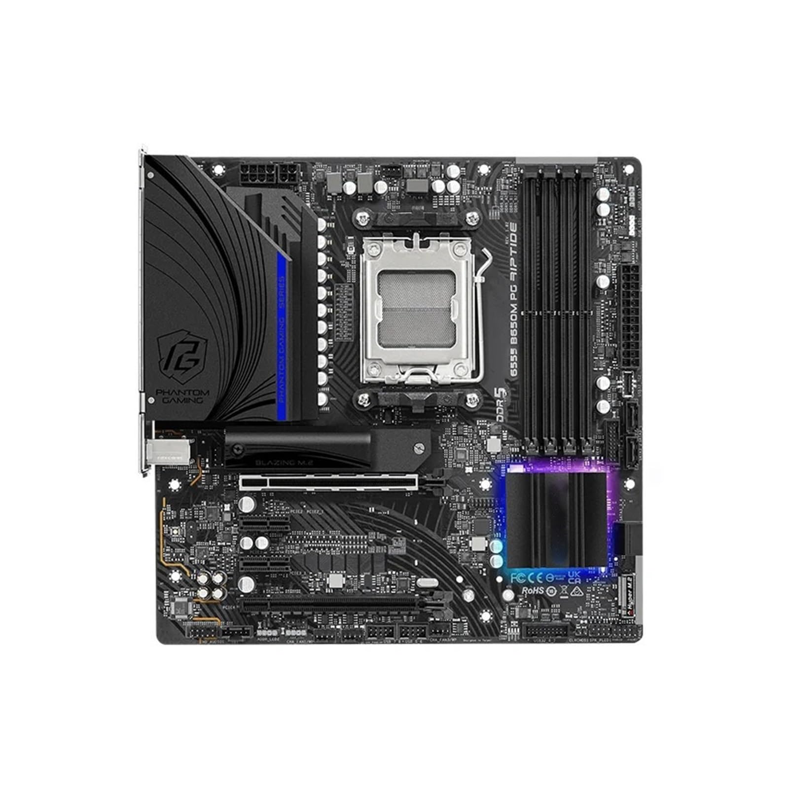 Placa Madre Fit For ASROCK B650M PG Riptide Micro-ATX Ryzen B650 DDR5 6200+(OC) MHz M.2 USB3.2 Max-192G Enchufe de Doble Canal AM5 Placa Base