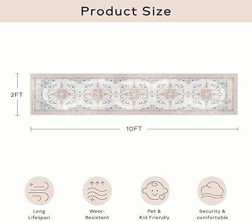 Miniatura 281 de Ashler - Alfombras bohemias vintage de 5 x 8 pies para sala de estar, lavables a máquina con parte trasera antideslizante, alfombra para interiores