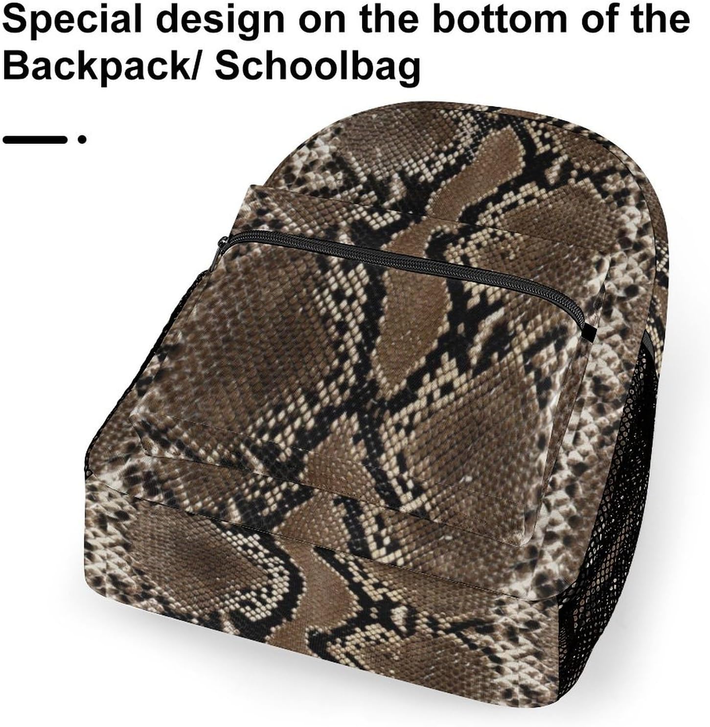 Snake Skin Pattern School Bookbag Cool Laptop Backpack College Daypack Travel Sports Bag