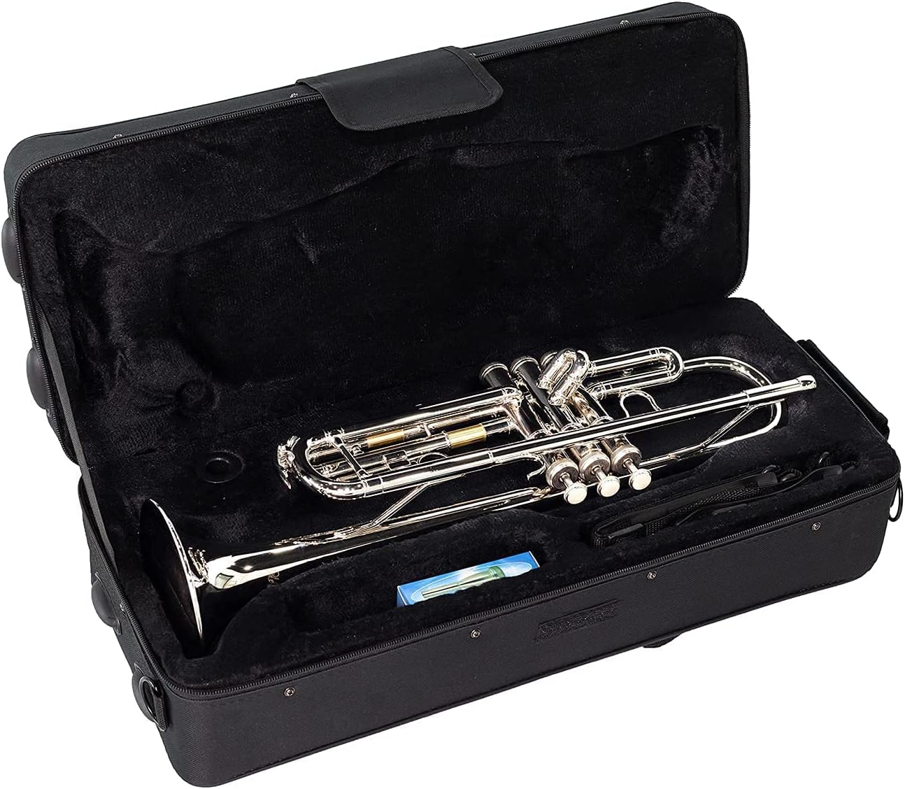 LeSage Nickel Silver Trumpet Standard Bb Brass Intermediate Trumpet for Beginner Student Trumpet with Case Gloves Cleaning Kit 7C Mouthpiece Silver : Musical Instruments