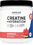 Nutricost Creatine Monohydrate + Hydration Watermelon Flavored (30 Servings) - 7 Vitamins & Minerals, 5000mg of Creatine Per Serving