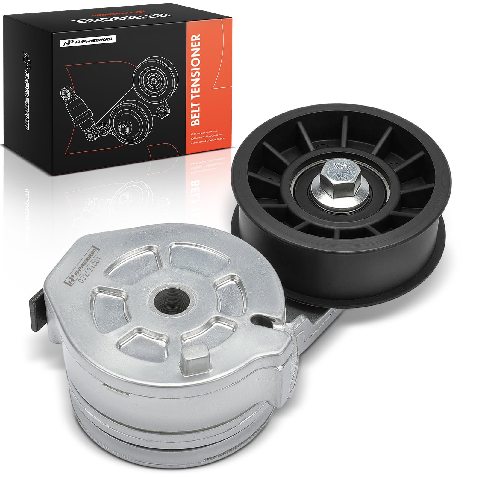 Photo 1 of A-Premium Belt Tensioner Assembly with Pulley Compatible with Chevrolet Corvette 1988 1989 1990 1991, Replace# 10055897