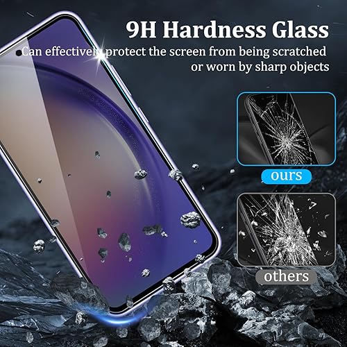 Miniatura 4 de Paquete de 4 protectores de pantalla de privacidad para Samsung Galaxy A54 5G con 2 protectores de lente de cámara, dureza 9H, protector de pantalla
