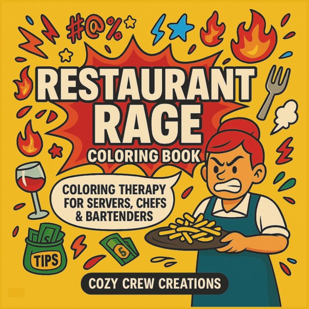 Restaurant Rage Coloring Book: Swear Word Coloring Book for Adults: with Funny Restaurant Humor, Stress Relief, and Gag Gift Therapy for Servers, Bartenders, and Chefs