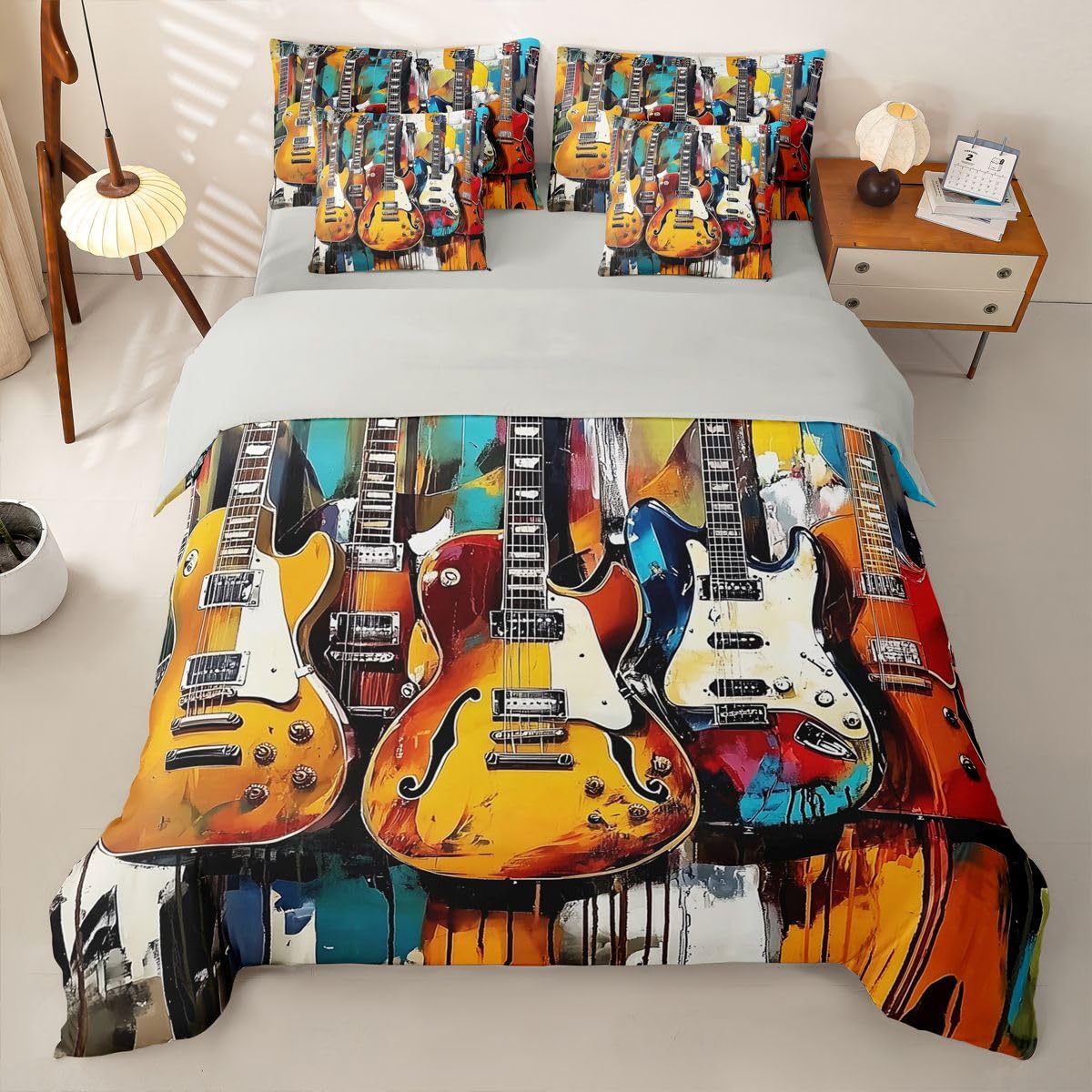 Homewish Graffiti Gitarre Bettwäsche 200x200 7teilig