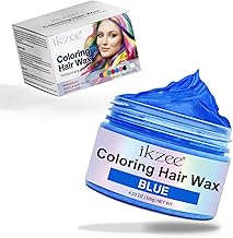 Tinte Pelo Azul para Mujer Hombre Temporal,Color Cabello Cera,Tinte Instantáneo para Cabello Para Teñir el Cabello,Para Fiestas, Cosplay y Hallowee