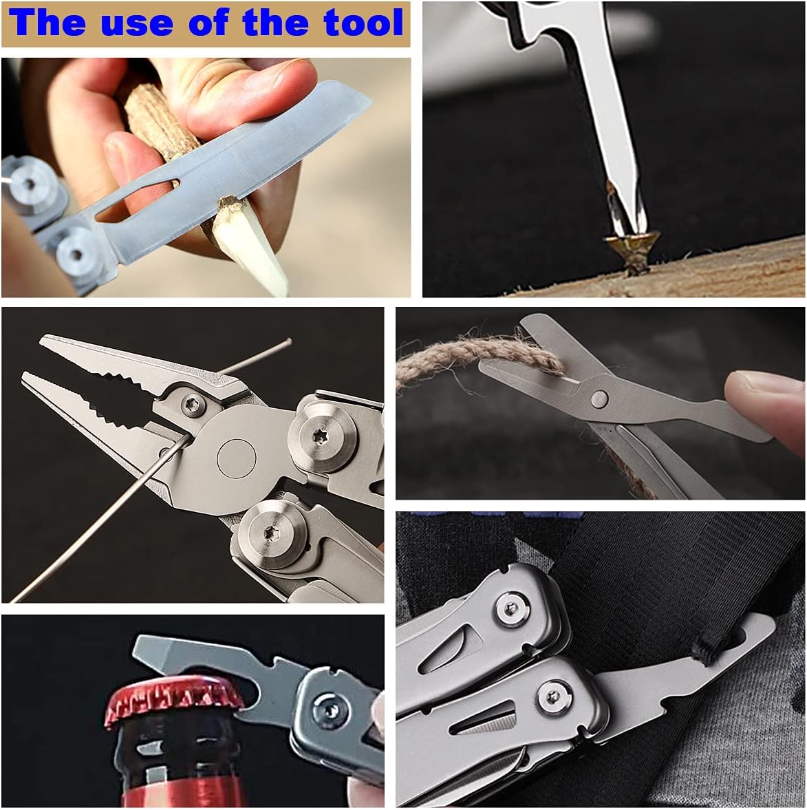 Multitool Pliers Scissors with Replaceable Jaws Stainless Steel Pocket Multitools Pliers and Scissors with Pocket clip for Camping Hiking and Daily Maintenance