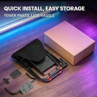 Racing Simulator Cockpit, Foldable Racing Seat for G29/G920/G923, Racing Wheel Stand with Seat Design for Thrustmaster T300RS/248/T-GT II, Fanatec CSL DD/GT DD Pro/ClubSport DD/DD+