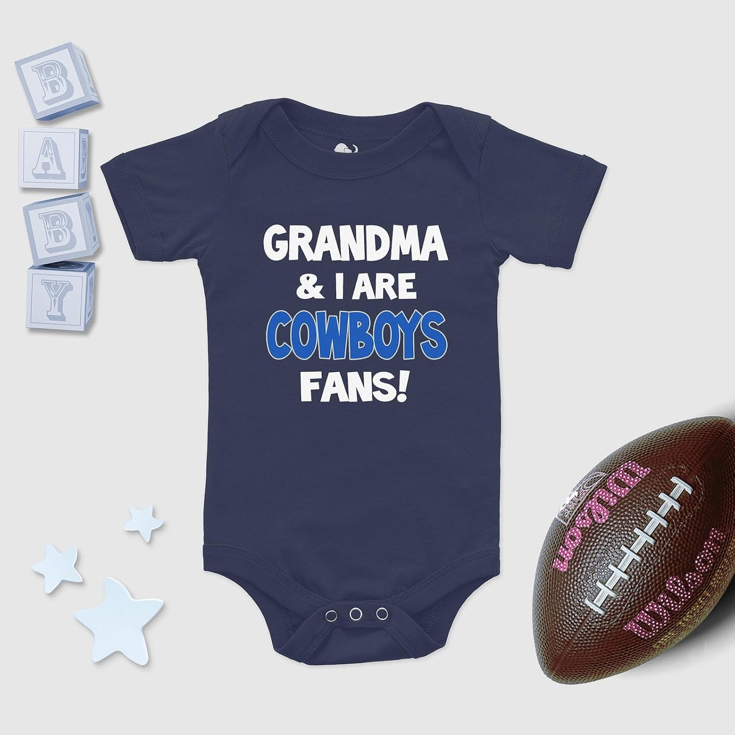NanyCrafts Baby's Grandma and I are Cowboys Fans bodysuit