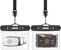 Vista 1 de JOTO Paquete de 2 fundas impermeables para llaves de automóvil con cordón para natación, surf, cartera pequeña impermeable, bolsa seca para dinero