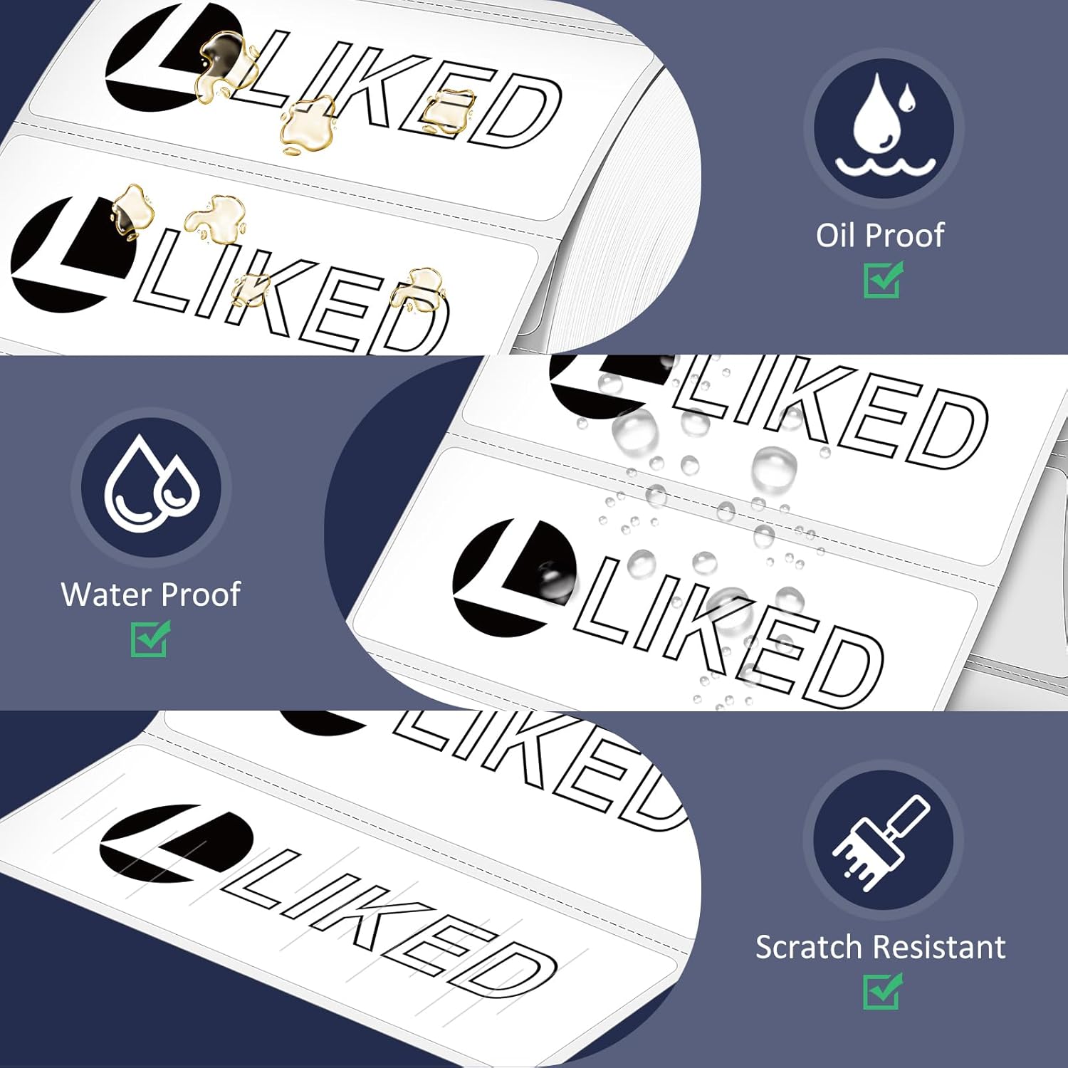 L LIKED 3" x 1" Direct Thermal Label, Permanent Adhesive Barcode Shipping Labels & Compatible with Rollo, Zebra and Other Desktop Printers (1 Roll, 1400 Labels) - Image 5