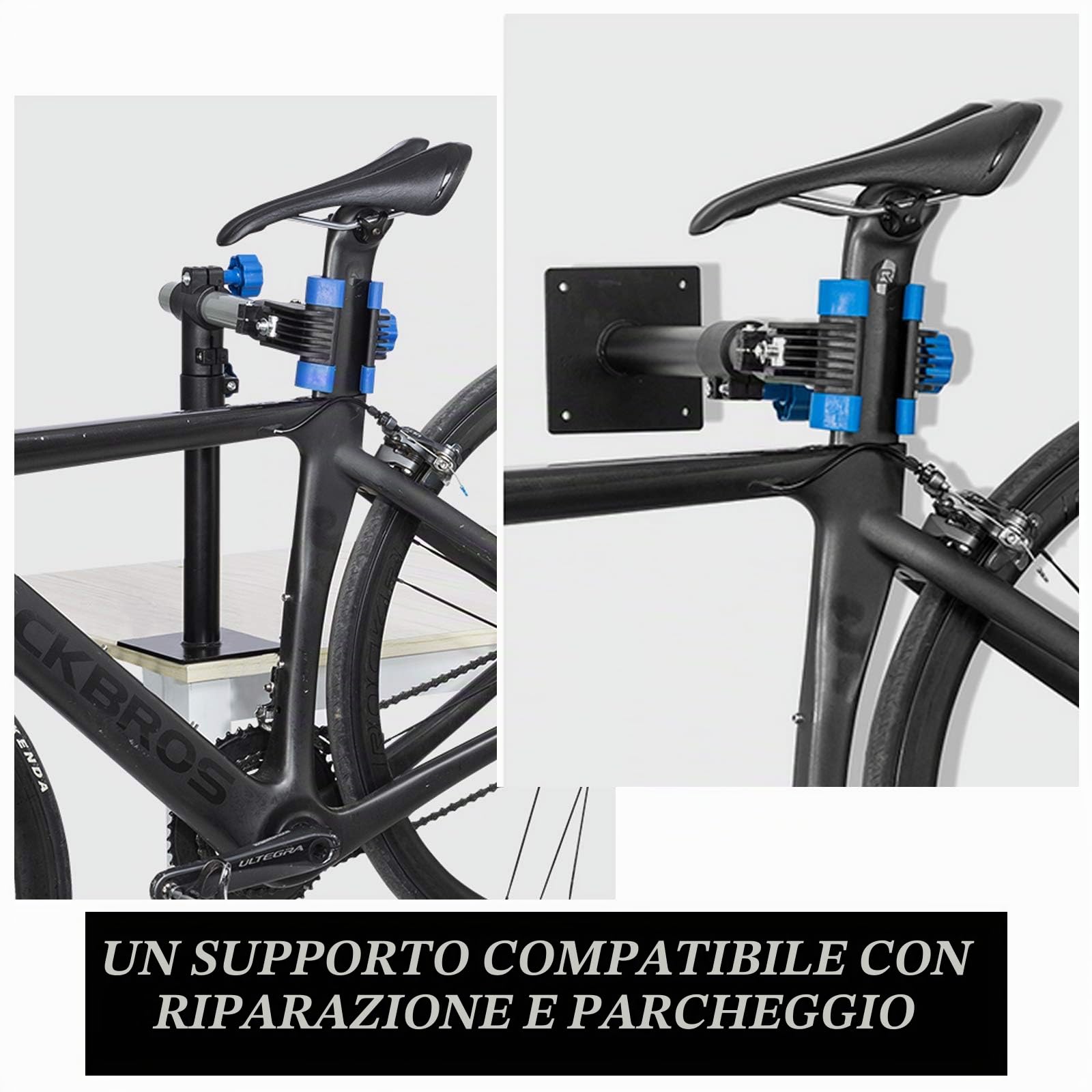 ROCKBROS Cavalletto Manutenaione Bici da Parete, Supporto per MTB Bicicletta Sgancio Rapido, Portabici Parcheggio per Muro Garage, Carico Massimo 25kg, Estensibile Design, Rotabile a 360°