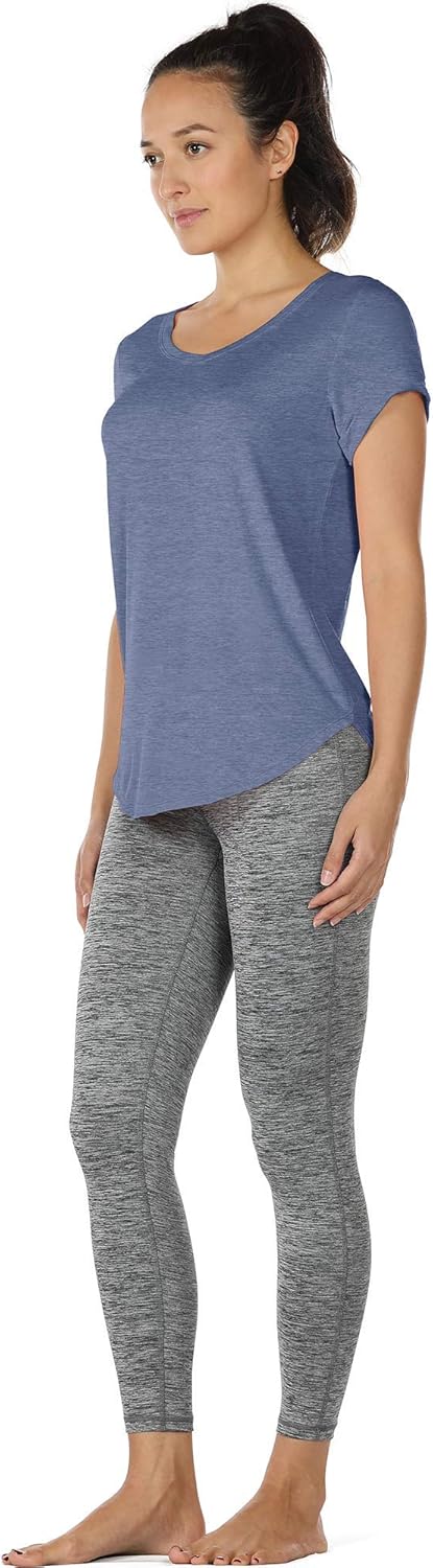 icyzone Open Back Yoga Shirts for Women - Exercise Workout Tops, Athletic Short Sleeves, Running T-Shirts Loose Fit - Image 5