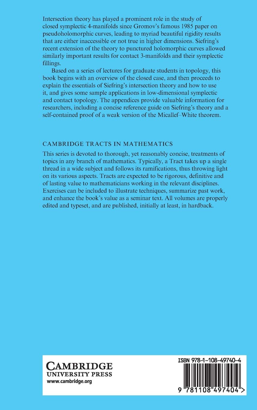 Lectures on Contact 3-Manifolds, Holomorphic Curves and Intersection Theory (Cambridge Tracts in Mathematics, Series Number 220)