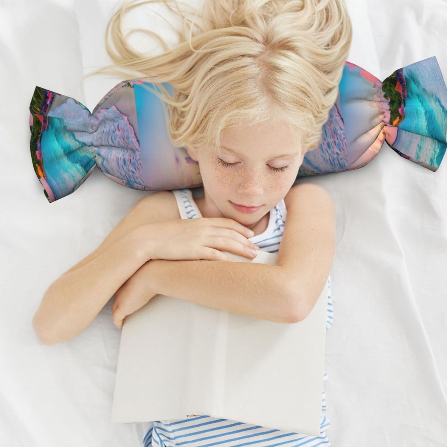 Jamaica Beach Print Candy Cylindrical Eco-Friendly Pillow Soft Velvet Living Room Bedroom Travel Decor