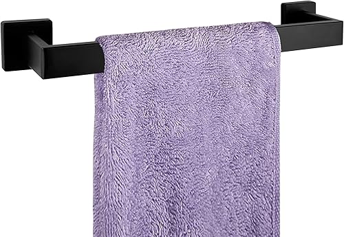 Miniatura 7 de PAHSFS Toallero negro de 16 pulgadas  SUS304 de acero inoxidable para baño  Toallero negro mate montaje en pared