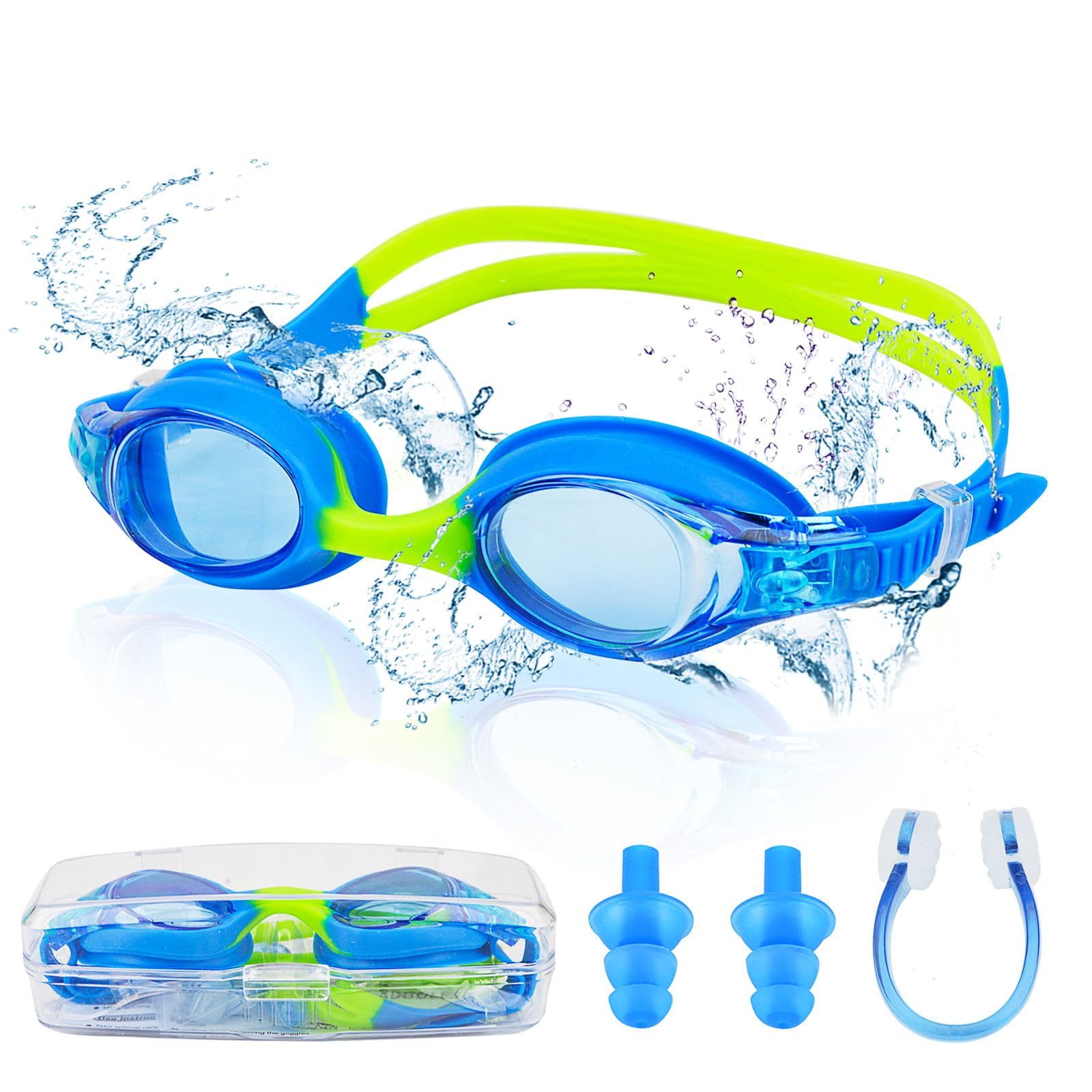 Mezere Kids Swimming Goggles Kids 6-14 Anti Fog Swim Goggles No Leaking Girls Swimming Goggles UV Protection Childrens Goggle Swim Glasses