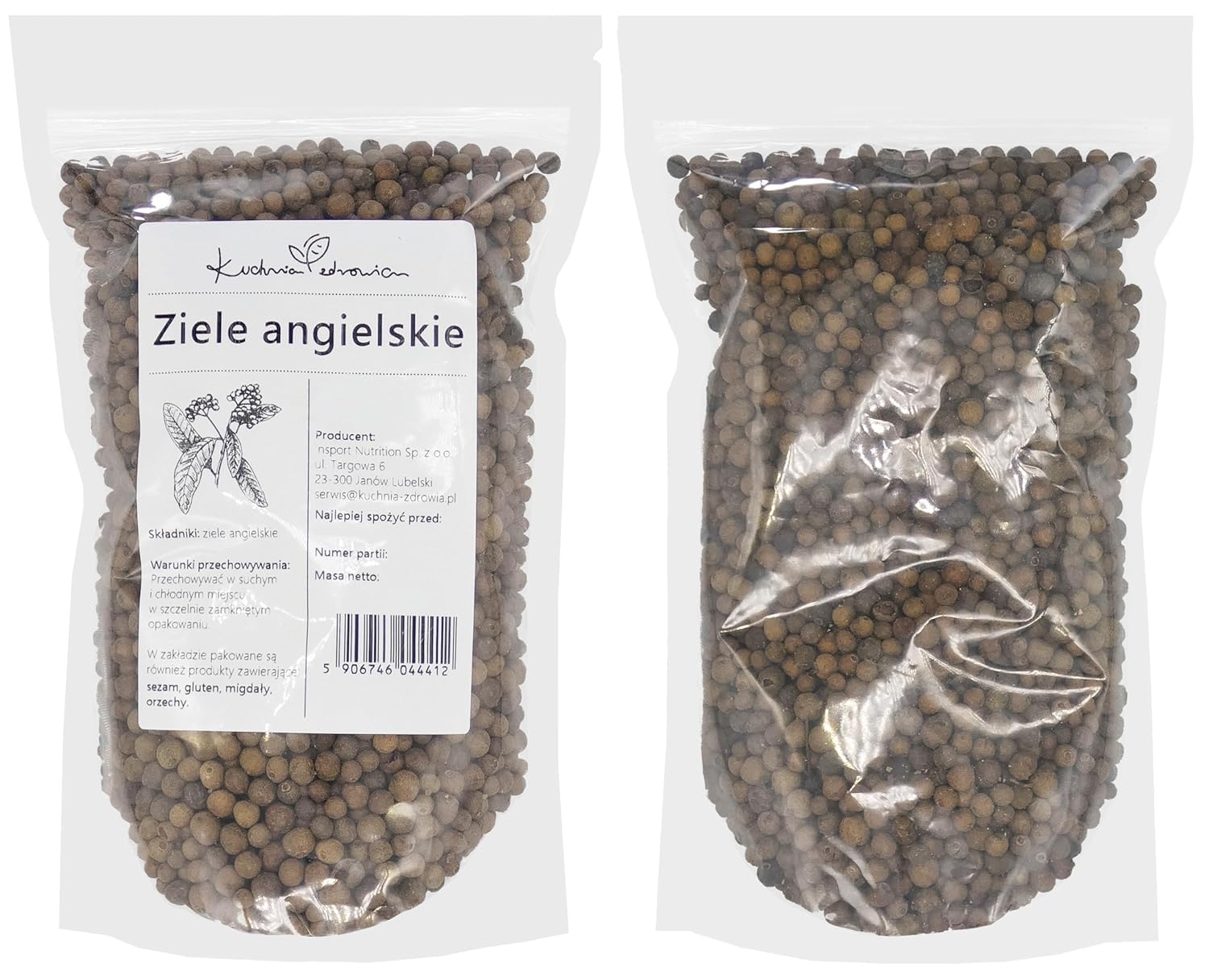 Kuchnia Zdrowia - Piment de la Jamaïque - Aromatique - Naturel - Sans Additifs - Vegan - Emballage anti-fuite avec fermeture éclair - Doypack: (200, Grammes)