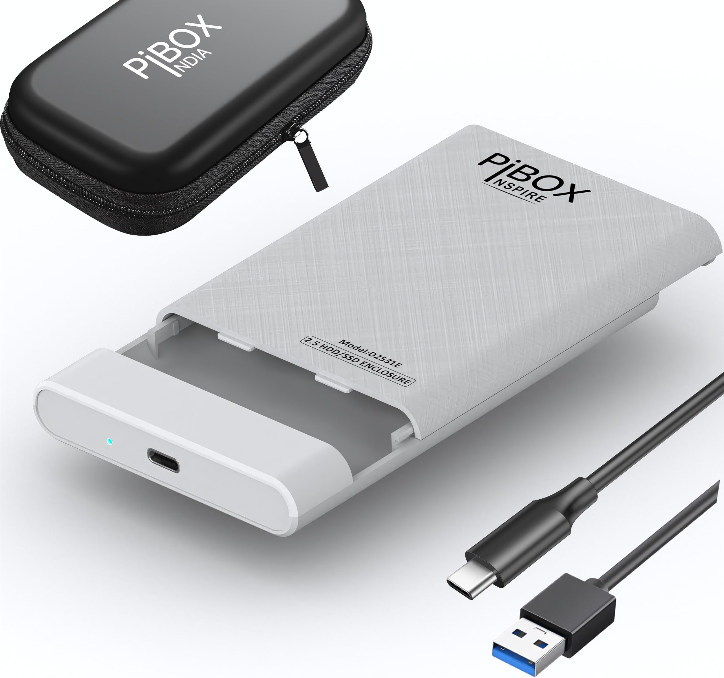 2.5 inch Hard Drive Enclosure Type c, PiBOX India 6Gbps USB 3.1 to SATA ...
