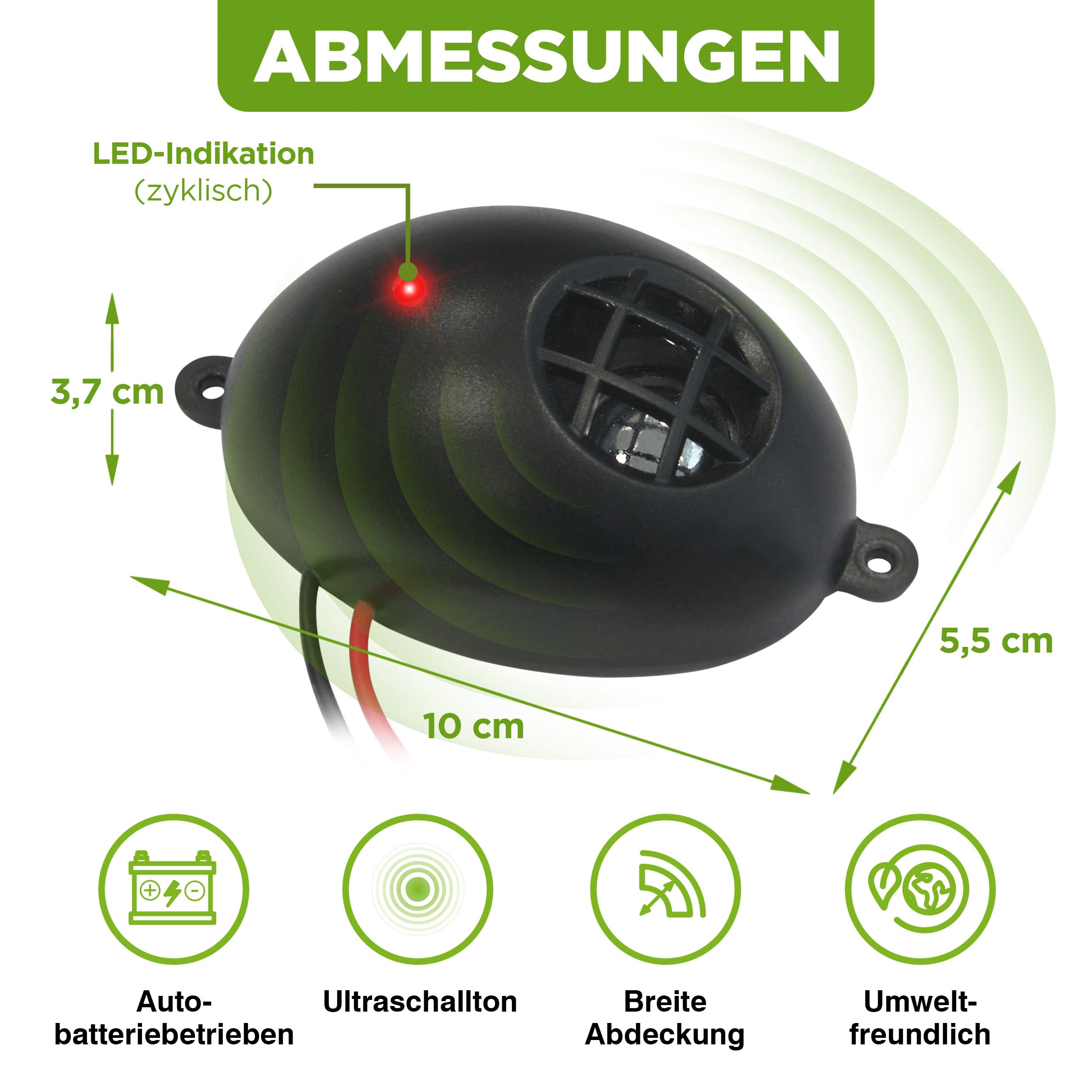 ISOTRONIC Dissuasore per martore, 12 V-24 V, ultrasuoni, camion per auto, camper (2)