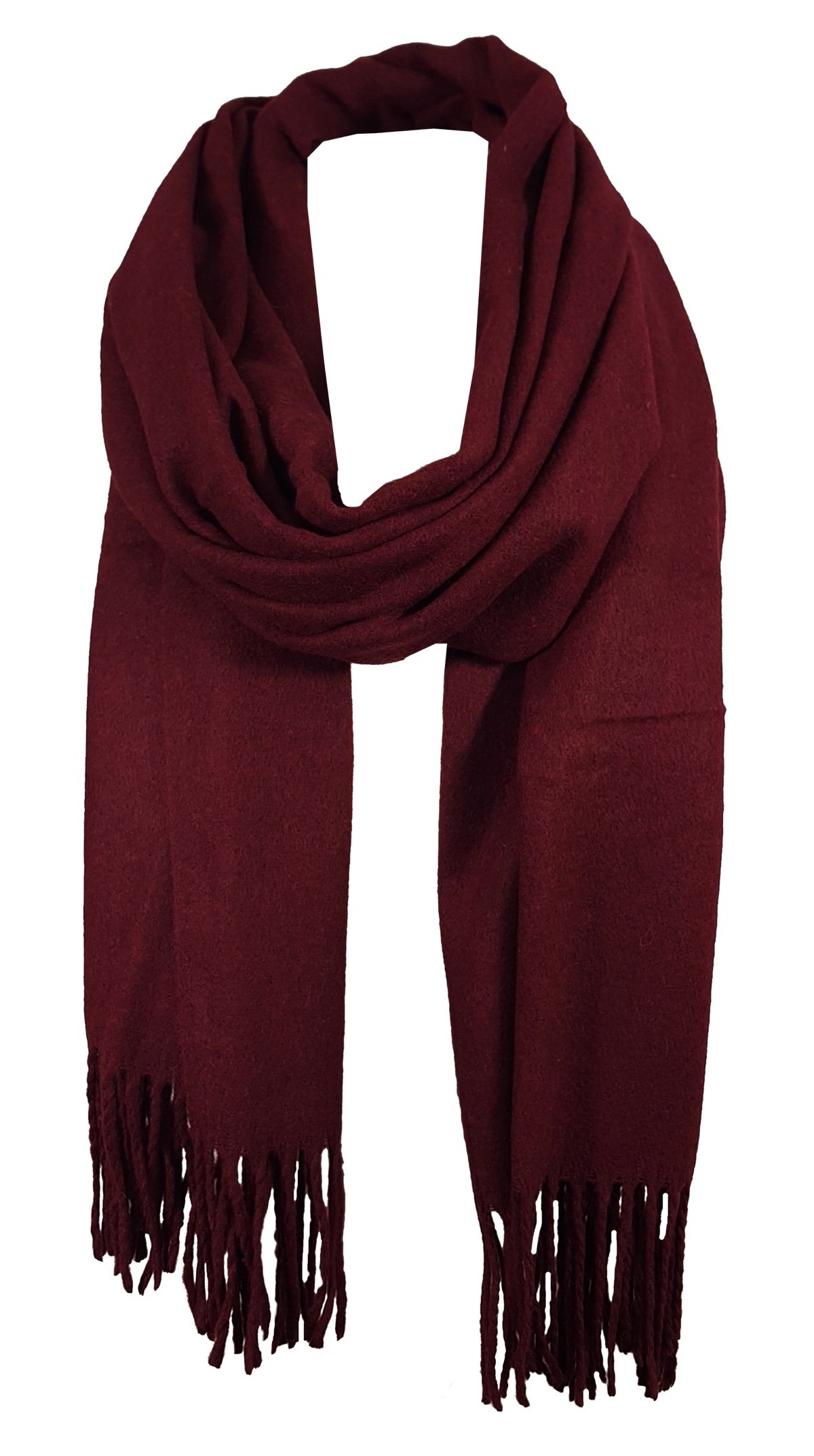 World Of Shawls Unisex Burgundy Ladies Mens Wrap Shawl Scarf Blanket Thick Winter Warm (Burgundy)