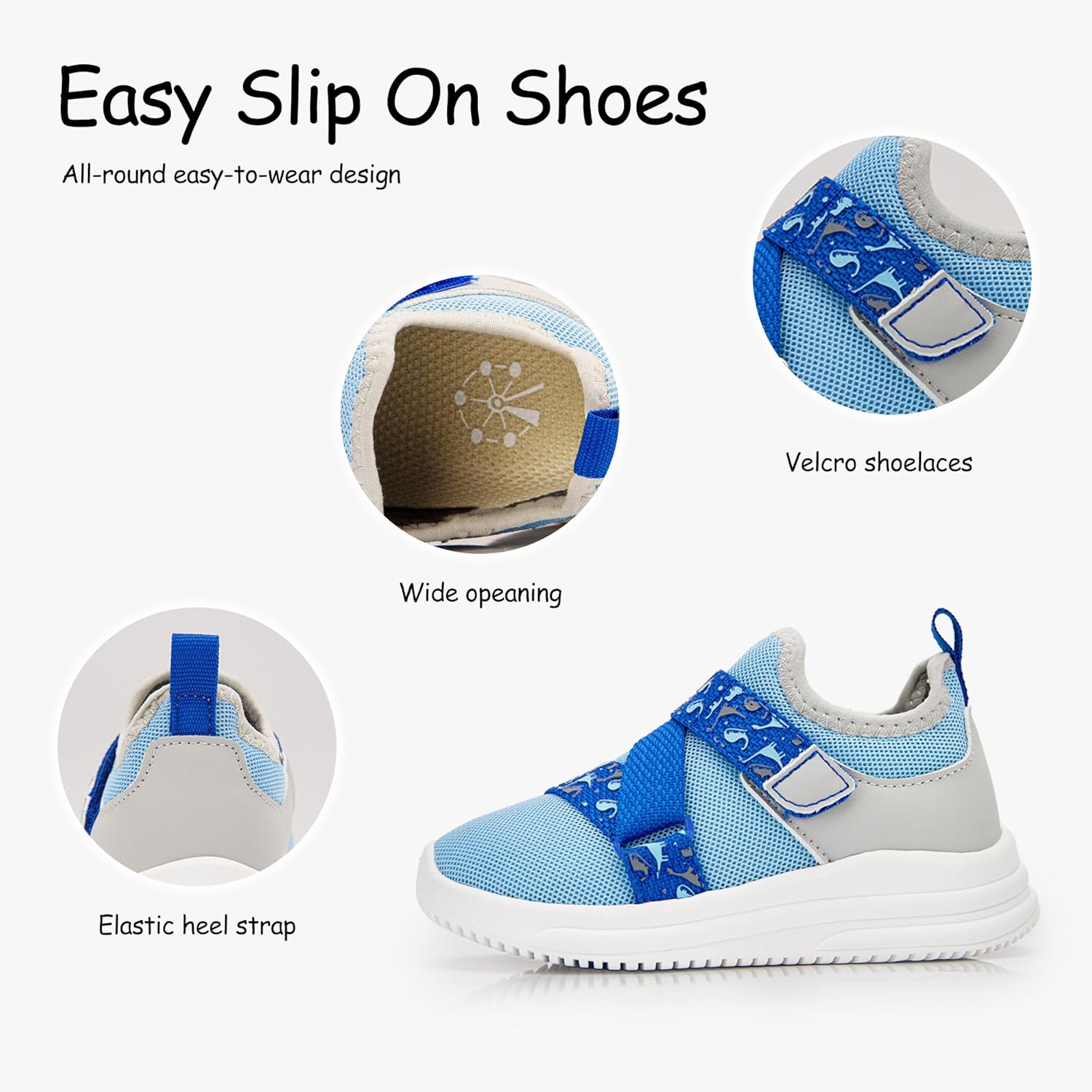 SKYWHEEL Toddler Shoes Boys Girls Tennis Slip On Sneaker Comfy Breathable Mesh Lightweight Athletic Running Walking Casual Shoes for Kids - Image 4